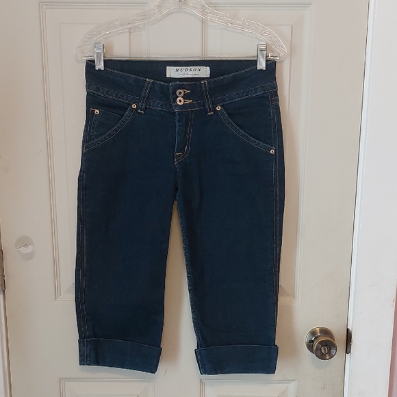Hudson Jeans Denim - Hudson Jeans Pedal Pusher / Clam Digger Blue Denim Jeans Women's Size 28